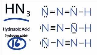 HN3 Lewis Structure Hydrazoic acid [upl. by Mok]