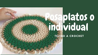 Crochet Tutorial Mantel individuales navideños tejido a crochet punto granny espigo [upl. by Gnad]