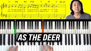 As the Deer  Easy Piano Keyboard Tutorial Free Sheet Music [upl. by Cinomod]