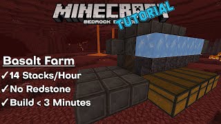 FAST Basalt Farm  14 STACKSminute  NO Redstone  Build UNDER 3 minutes  Minecraft BedrockJava [upl. by Lumbard373]