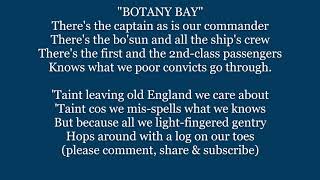 We’re Bound for BOTANY BAY Australia Lyrics Words text trending sing along music song [upl. by Ollopa]