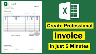 Create Professional Invoice Template  Create Invoice in Excel  Excel Tutorials [upl. by Ardnuassak262]