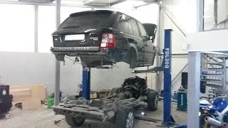 Range Rover Sport How To Remove Body From The Chasis [upl. by Naitsihc462]