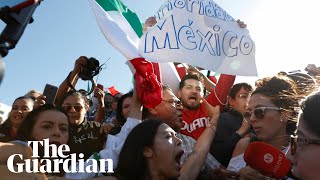 Mexicans protest against migrant caravan We dont want you here [upl. by Oicram]