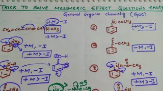 Trick to solve Mesomeric Effect Questions EasilyGeneral organic chemistryGOC [upl. by Artemahs440]