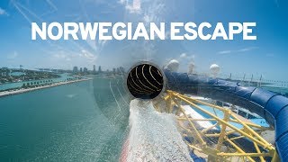 WATER PARK ON A CRUISE SHIP Norwegian Escape All Slides POV [upl. by Rostand]