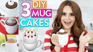 3 EASY DIY MUG CAKES [upl. by Ainoloppa]