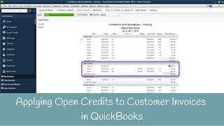 Applying Open Credits to Customer Invoices in QuickBooks [upl. by Ress]