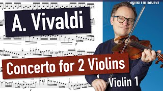 Vivaldi Concerto for 2 Violins Op 3 No 8 RV522 in A minor 1 Movement Violin Sheet Music [upl. by Benge453]