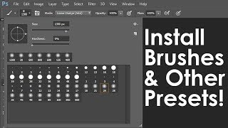 Photoshop Tutorial How to Download amp Install New Brushes amp other Presets [upl. by Traver]