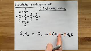 Complete Combustion of C6H14 22dimethylbutane [upl. by Alleunam]