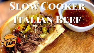 Italian Beef Sandwich Recipe  Slow Cooker  Best Homemade Italian Beef  Everyday BBQ [upl. by Bork]