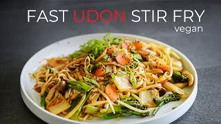 FAST Weeknight Udon Noodles Stir Fry Recipe [upl. by Schecter]