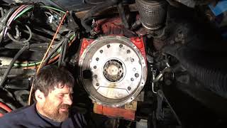 January 8 2019 4 Installing Transmission Housing Flywheel Clutch on Kenworth t680 [upl. by Stannfield]