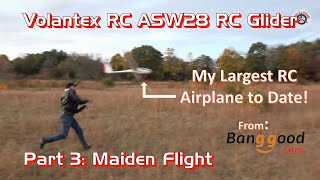 Volantex RC ASW28 25m Wingspan Sailplane PNP from Banggood  Part 3 Maiden Flight [upl. by Sulokcin]