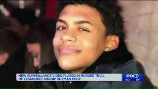 New surveillance video played in murder trial of Junior GuzmanFeliz [upl. by Bitthia]