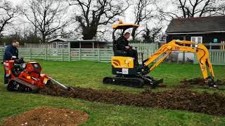 Ditch Witch CX24 trencher VS Mini Digger [upl. by Eduam]