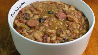 Slow Cooker Beans Recipe  How to Make 15 Bean Soup [upl. by Netsrik]