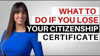 WHAT DO TO IF YOU LOSE YOUR CITIZENSHIP CERTIFICATE [upl. by Xuerd996]