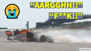 Max Verstappen TEAM RADIO after 51G CRASH with Lewis Hamilton  British GP 2021 [upl. by Kyd]