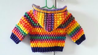 Crochet 21 How to crochet baby hoodie quot Goosebumps quot [upl. by Feltie]