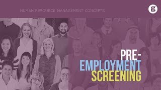 PreEmployment Screening [upl. by Anadal]