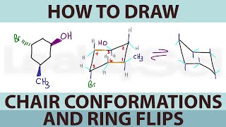 How to Draw Cyclohexane Chair Conformations and Ring Flips [upl. by Rehotsirk]