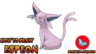 How To Draw Espeon Pokemon  Coloring and Drawing For Kids [upl. by Rennat480]