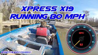 Xpress X19 80 MPH TOP SPEED Stock 200 Mercury Pro XS [upl. by Mccarty875]