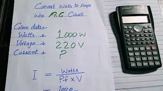 How to calculate ampere from watts in AC circuit  Electrical Engineering Principles [upl. by Kotto]