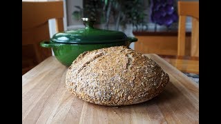 NoKnead Harvest Grains Honey Whole Wheat Bread updated… super easy [upl. by Erastes]