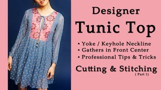 DIY Designer Tunic Top Cutting amp Stitching  Part 1  Latest Tunic Top Design [upl. by Tneicniv]