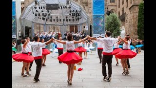 Traditional Sardana Catalan dance in Barcelona Spain [upl. by Amleht]