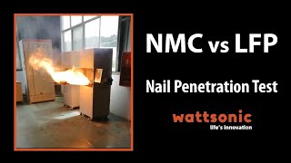 Battery safety NMC vs LiFePO4 nail penetration test [upl. by Lucretia]