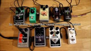 Overdrive and Booster Pedal Shootout 8 PedalsHD [upl. by Edecrem]