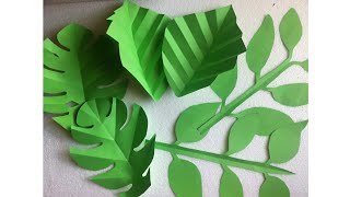 Hojas de papel fáciles y rápidas de hacer DIY  Easy StepbyStep Paper Tropical Leaves [upl. by Ettenaj]