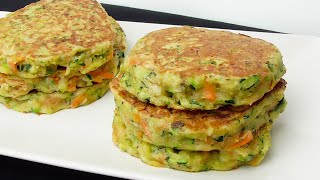 TORTITAS de CALABACÍN y ZANAHORIA  COCINA CONMIGO SALUDABLE [upl. by Anaes]