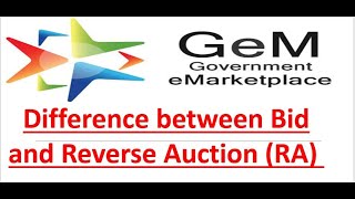 Difference between Bid and Reverse Auction RA on GeM  Goverment E Marketplace [upl. by Eisaj]