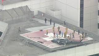 Helicopter carrying donated organ crashes on LACUSC Medical Center helipad  ABC7 [upl. by Pejsach]