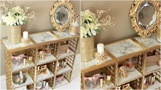 DOLLAR TREE MARBLE AND GOLD ORGANIZER DIY [upl. by Ronalda]