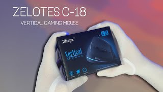 Zelotes C18 vertical gaming mouse rgb 10000 DPI Unboxing [upl. by Adalard]