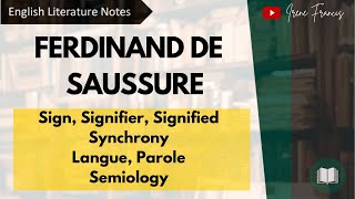 Ferdinand de Saussure  Sign Signifier Signified  Langue and Parole Structuralism IRENE FRANCIS [upl. by Winfred]