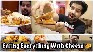 I Ate Everything with CHEESE For 24 Hours  Cheesy Food Challenge [upl. by Hahsi]