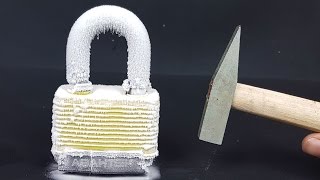 Science Experiment LIQUID NITROGEN vs LOCK [upl. by Liatrice]