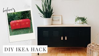 MODERN SIDEBOARD IKEA HACK  Scandinavian Inspired Thrift Flip  DIY tv stand on a budget [upl. by Malone]