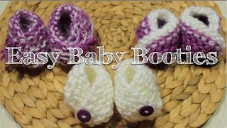 Loom Knitting Simple Baby Booties [upl. by Quirita]