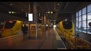 Sweden Stockholm train ride from Central Station to Arlanda Airport T2  T3 [upl. by Hserus]