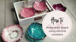 EPOXY RESIN BOWLS from A to Z  How to make and shape a resin bowl with and without druzy inserts [upl. by Asined]