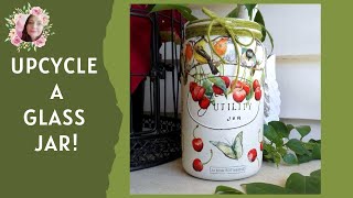 How to decoupage a jar from scratch with paper napkins [upl. by Okiram]