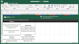 Metni Kaydırma Hücrelere Paragraf Yazma  Microsoft Excel [upl. by Lenes824]